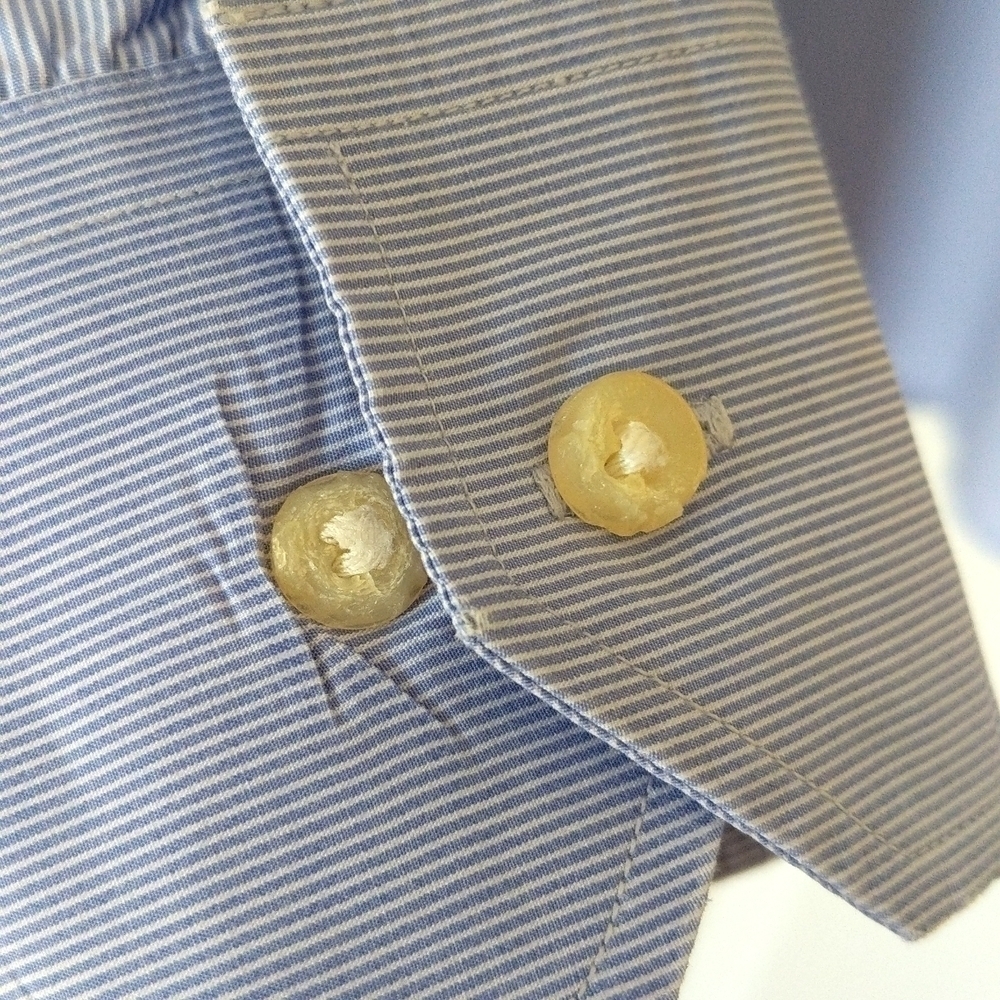 Tommy Bahama Classic Striped Cotton Long Sleeve Button Down Shirt White Blue L - Picture 12 of 15